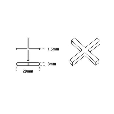 DTA Cross Spacer (pkt 500) 1.5mm